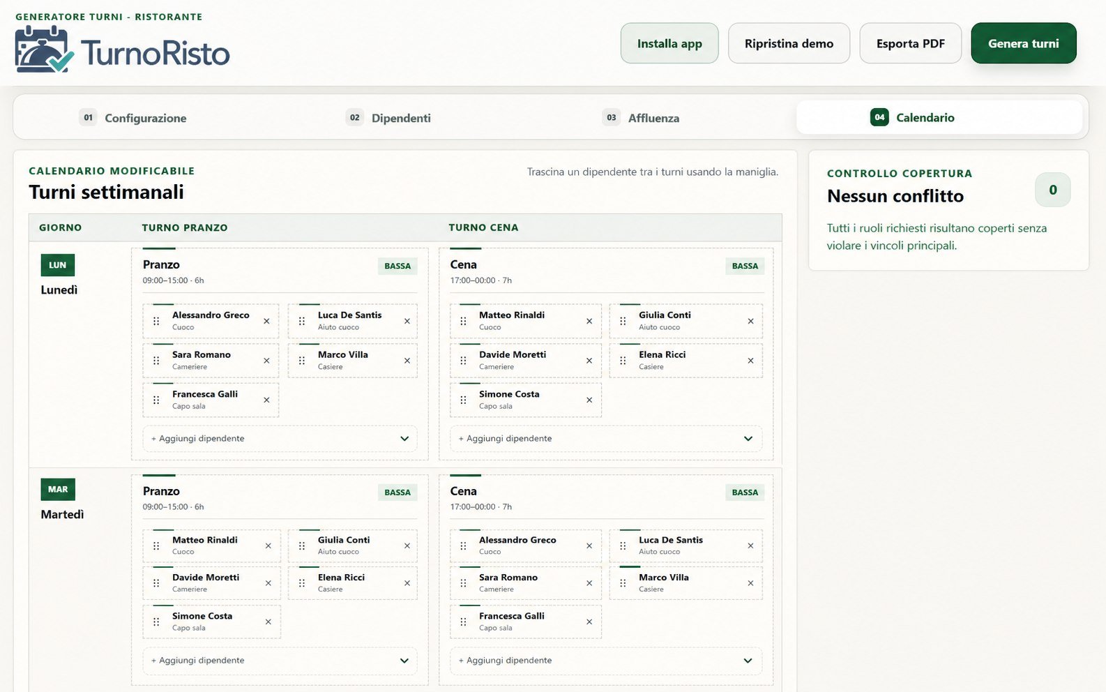 Anteprima del progetto TurnoRisto