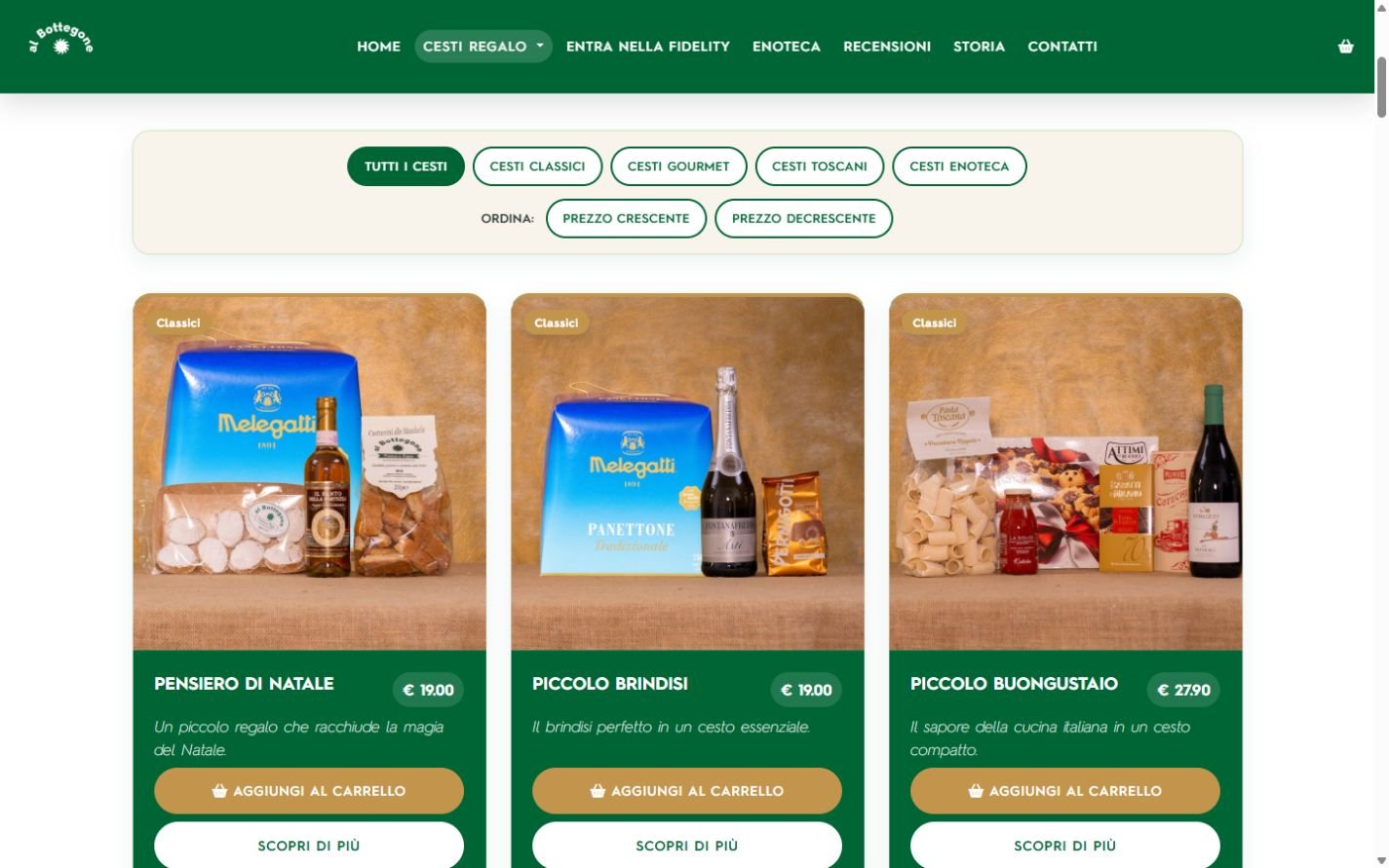 Catalogo e-commerce Bottegone nello schermo del portatile